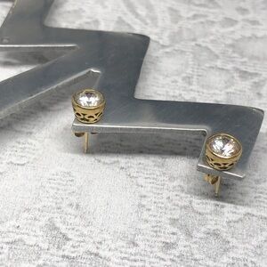 Gold over sterling silver classic minimalist style post/stud earrings